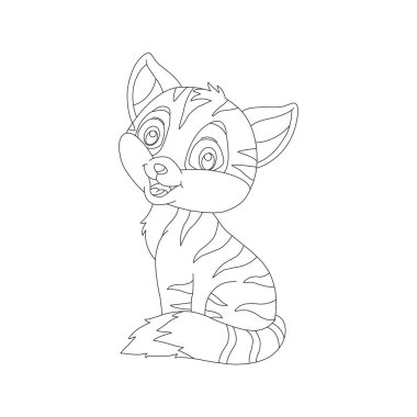 Sevimli kedi Hayvan Renklendirme sayfası çizim çizelgesi