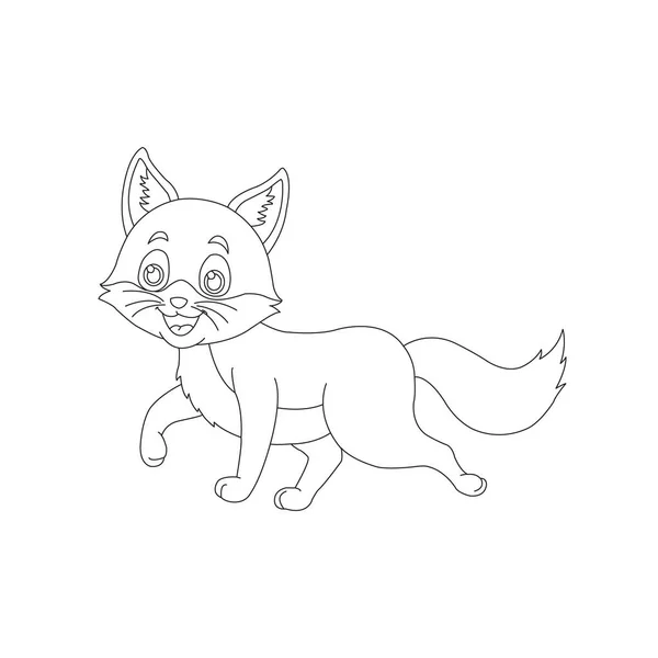 Coloriage Contour Chat Mignon Animal Coloriage Dessin Animé Illustration Vectorielle — Image vectorielle