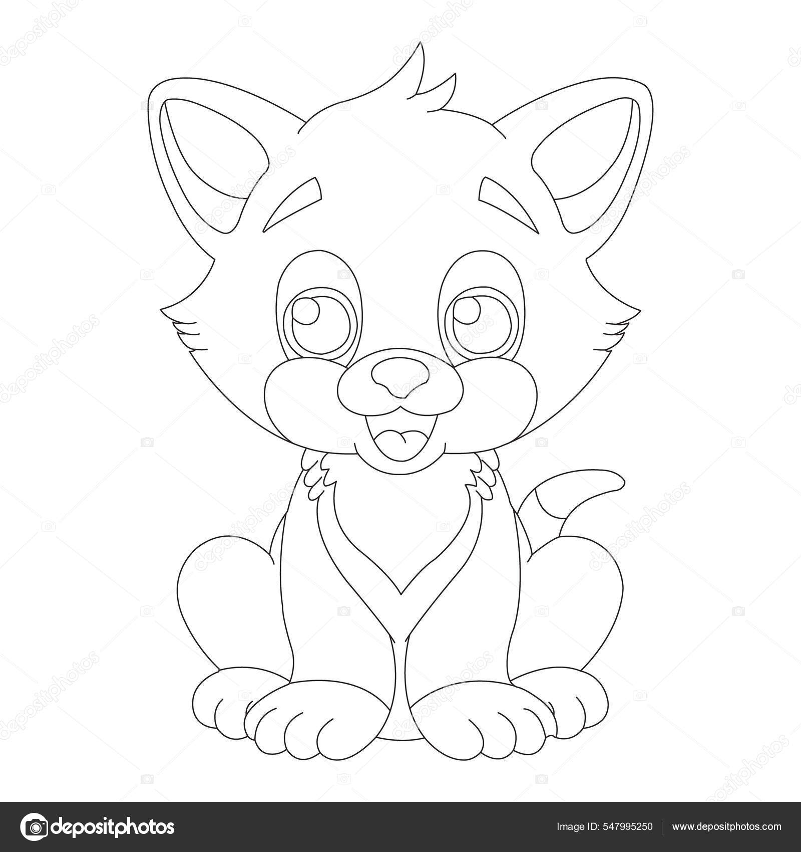 Coloring Page Outline Cute Cat - Depositphotos 547995250 Stock Illustration Coloring Page Outline Cute Cat 