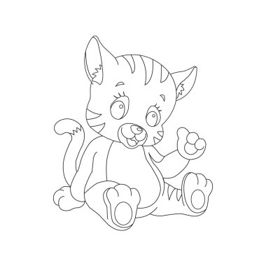 Sevimli kedi Hayvan Renklendirme sayfası çizim çizelgesi