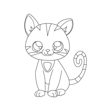 Sevimli kedi Hayvan Renklendirme sayfası çizim çizelgesi