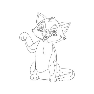 Sevimli kedi Hayvan Renklendirme sayfası çizim çizelgesi