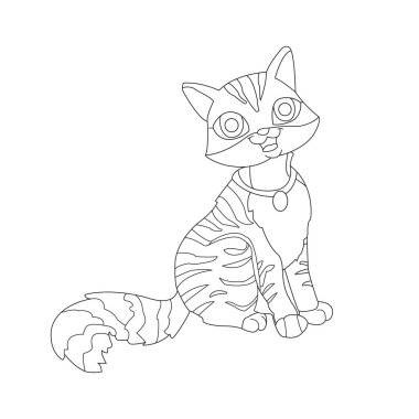 Sevimli kedi Hayvan Renklendirme sayfası çizim çizelgesi