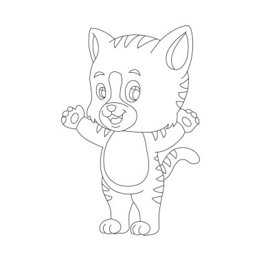 Sevimli kedi Hayvan Renklendirme sayfası çizim çizelgesi