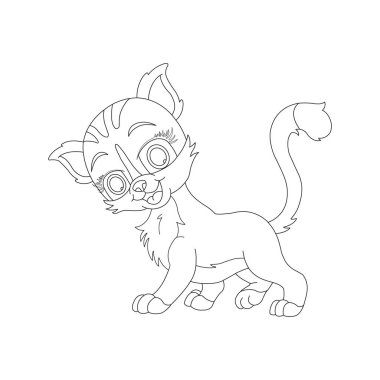 Sevimli kedi Hayvan Renklendirme sayfası çizim çizelgesi