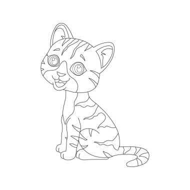 Sevimli kedi Hayvan Renklendirme sayfası çizim çizelgesi