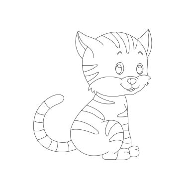 Sevimli kedi Hayvan Renklendirme sayfası çizim çizelgesi