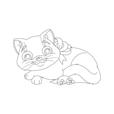 Sevimli kedi Hayvan Renklendirme sayfası çizim çizelgesi