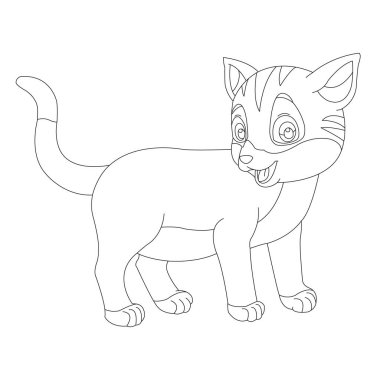 Sevimli kedi Hayvan Renklendirme sayfası çizim çizelgesi