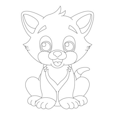 Sevimli kedi Hayvan Renklendirme sayfası çizim çizelgesi