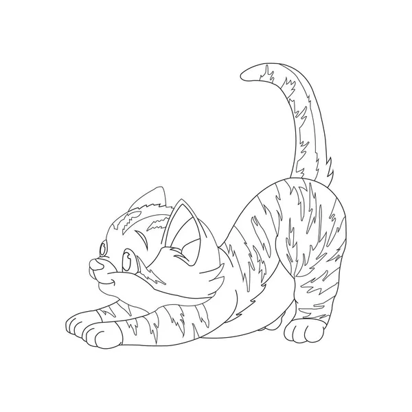 Dibujo Para Colorear Página Del Gato Lindo Animal Para Colorear — Vector de stock
