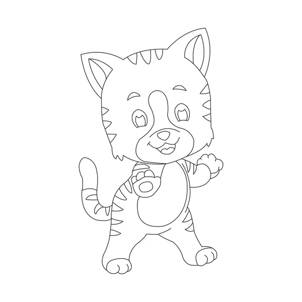 Coloring Page Outline Cute Cat Animal Coloring Page Cartoon Vector — Stock Vector