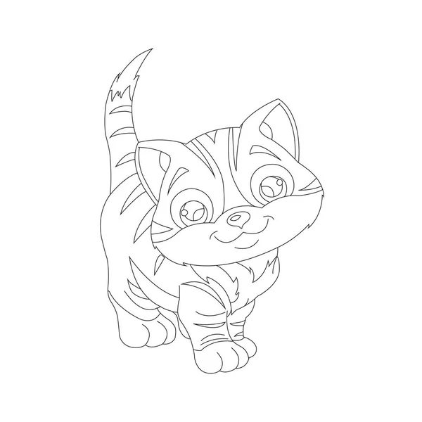 Coloring Page Outline Cute Cat Animal Coloring Page Cartoon Vector — Stock Vector