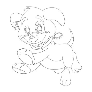 Sevimli köpek yavrusu hayvan boyama sayfası boyama sayfası