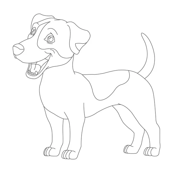 Desenho Bonito Cachorro Cão Página Coloração Para Crianças Página Coloração —  Vetores de Stock