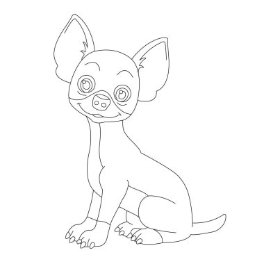 Çocuklar için sevimli köpek yavrusu çizim sayfası hayvan boyama sayfası çizim çizimi