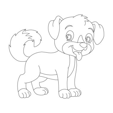 Çocuklar için sevimli köpek yavrusu çizim sayfası hayvan boyama sayfası çizim çizimi