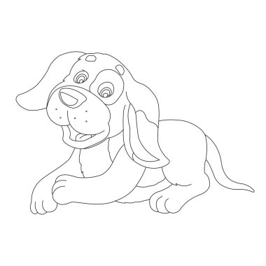 Çocuklar için sevimli köpek yavrusu çizim sayfası hayvan boyama sayfası çizim çizimi