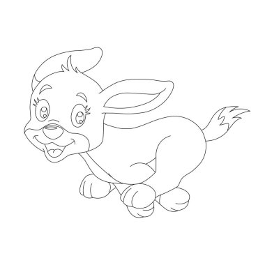 Çocuklar için sevimli köpek yavrusu çizim sayfası hayvan boyama sayfası çizim çizimi