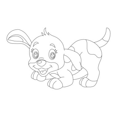 Çocuklar için sevimli köpek yavrusu çizim sayfası hayvan boyama sayfası çizim çizimi