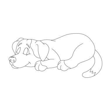 Çocuklar için sevimli köpek yavrusu çizim sayfası hayvan boyama sayfası çizim çizimi