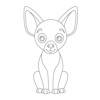 Çocuklar için sevimli köpek yavrusu çizim sayfası hayvan boyama sayfası çizim çizimi
