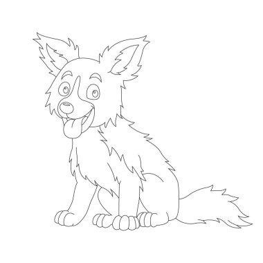 Çocuklar için sevimli köpek yavrusu çizim sayfası hayvan boyama sayfası çizim çizimi