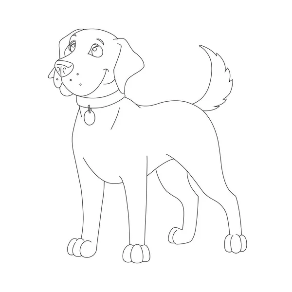 Chiot Mignon Chien Contour Coloriage Page Pour Enfants Coloriage Animal — Image vectorielle