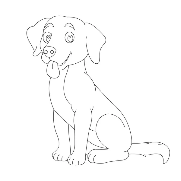 Desenho Bonito Cachorro Cão Página Para Colorir Para Crianças Página — Vetor de Stock