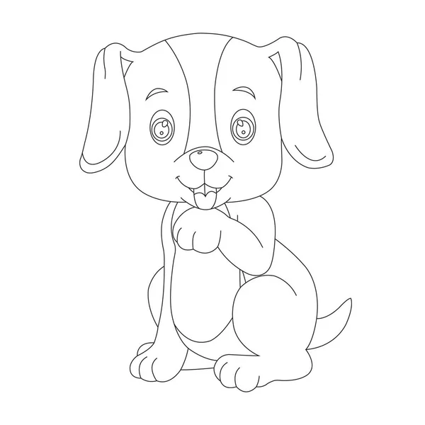 Cute Puppy Dog Outline Coloring Page Kids Animal Coloring Page Stock