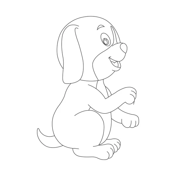 Desenho Bonito Cachorro Cão Página Para Colorir Para Crianças Página —  Vetores de Stock