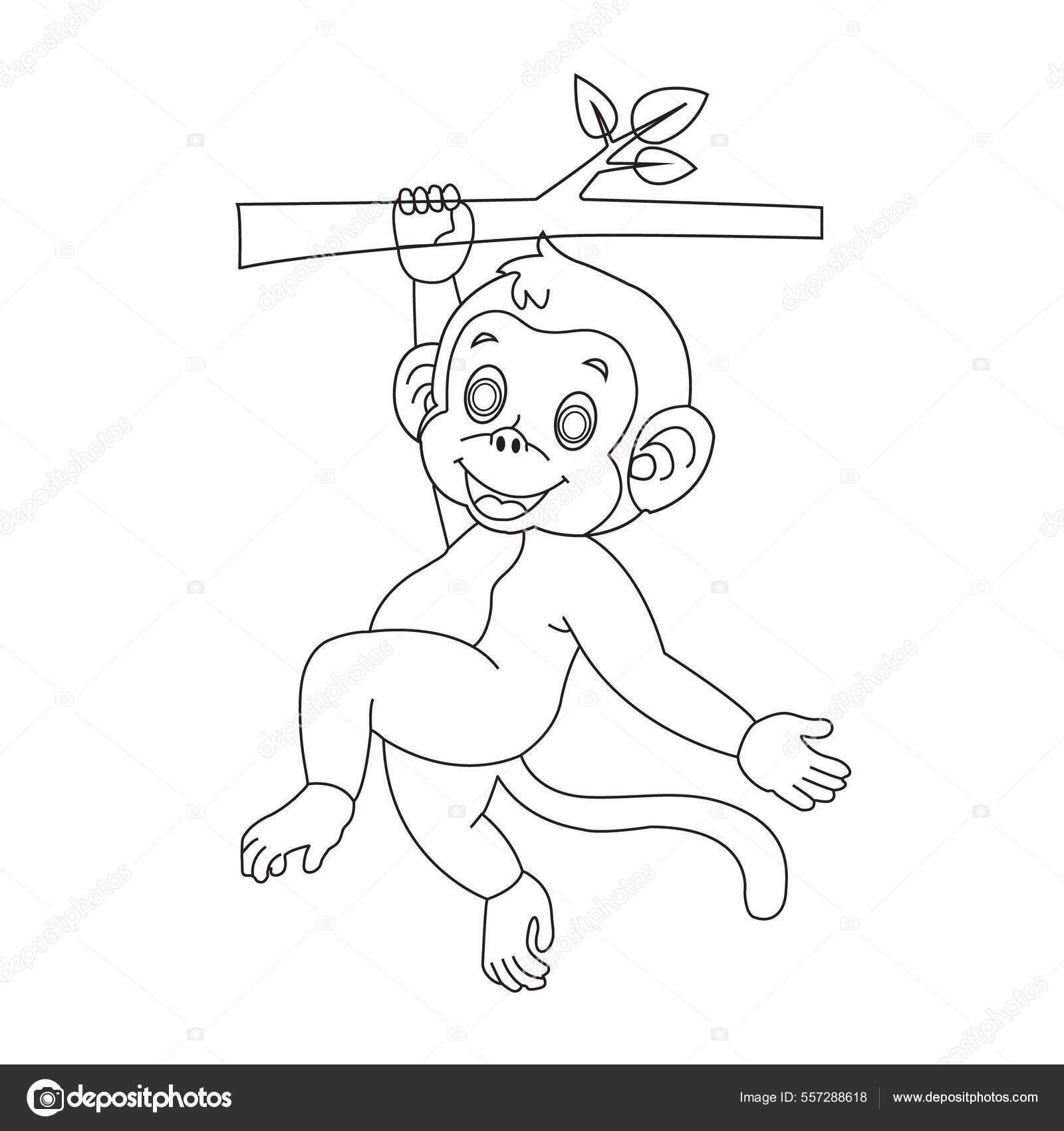 2022 novo desenho animado: pequeno macaco sentado em uma