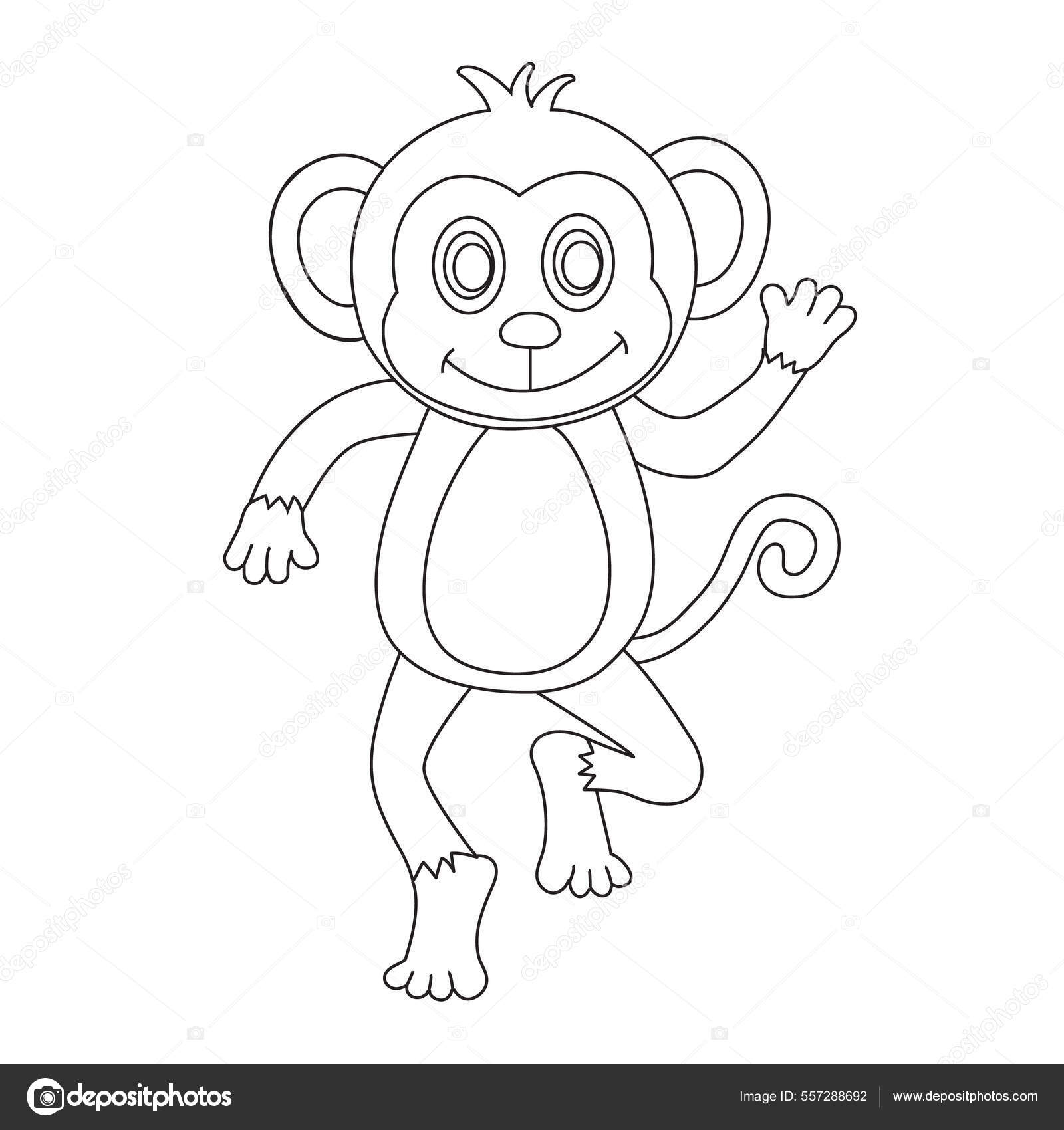 Macaco alegre para colorir - Imprimir Desenhos