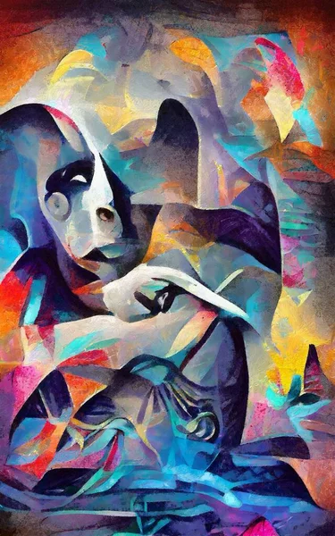 Pittura Astratta Impressionismo Stile Misto Parete Arte Stampa Manifesto Disegno — Foto Stock