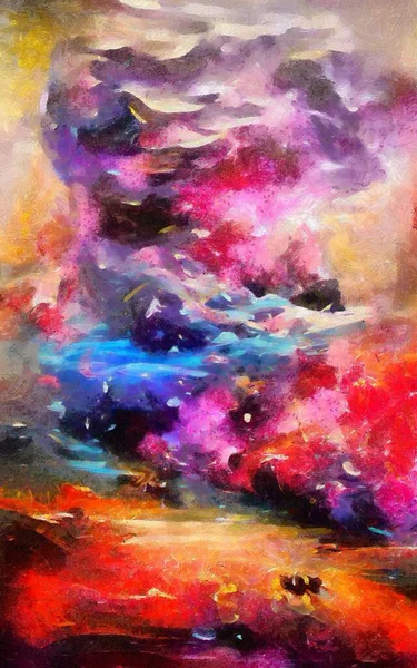 Satılık duvar sanatı, yağlı boya tarzı, stok, çağdaş izlenimcilik sanat eseri, canlı soyut sanat, renkli fırça darbeleri, dekorasyon bezi için baskı, çanta, kağıt, poster, kart