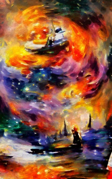 Satılık duvar sanatı, yağlı boya tarzı, stok, çağdaş izlenimcilik sanat eseri, canlı soyut sanat, renkli fırça darbeleri, dekorasyon bezi için baskı, çanta, kağıt, poster, kart