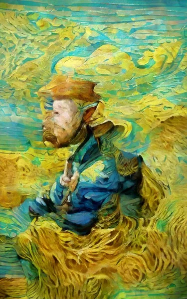 Pintura Arte Fina Parede Óleo Estilo Misto Estoque Arte Impressionismo — Fotografia de Stock