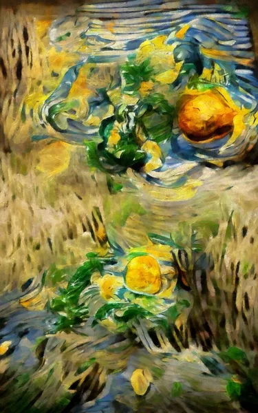 Wall Fine Art Paining Oil Mixed Style Stock Contemporary Impressionism — Stock Photo, Image