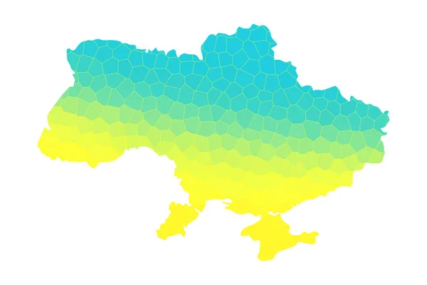 Україна Мапа Силует Кольорах Українського Прапора Абстрактний Розмитий Сучасний Градієнт — стокове фото