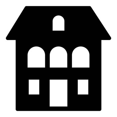 Ev Binası Ev Simgesi Beyaz Arkaplanda İzole Edildi