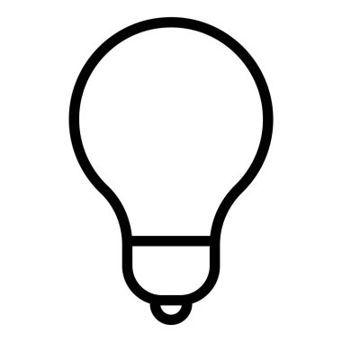 Ampul Fikri Düz Simgesi Beyaz Arkaplanda İzole Edildi