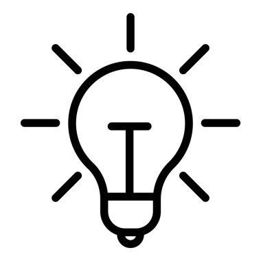 Ampul Fikri Düz Simgesi Beyaz Arkaplanda İzole Edildi