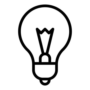 Ampul Fikri Düz Simgesi Beyaz Arkaplanda İzole Edildi