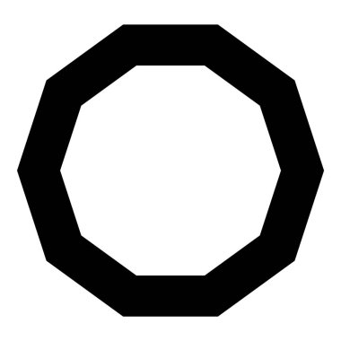 Çokgen Figürleri Geometri Düz Simgesi Beyaz Arkaplanda İzole Edildi