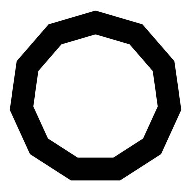 Çokgen Figürleri Geometri Düz Simgesi Beyaz Arkaplanda İzole Edildi