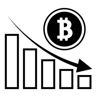 Kripto Para Birimi Bitcoin Para Düz Simgesi Beyaz Arkaplanda İzole Edildi