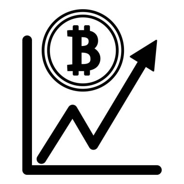 Kripto Para Birimi Bitcoin Para Düz Simgesi Beyaz Arkaplanda İzole Edildi