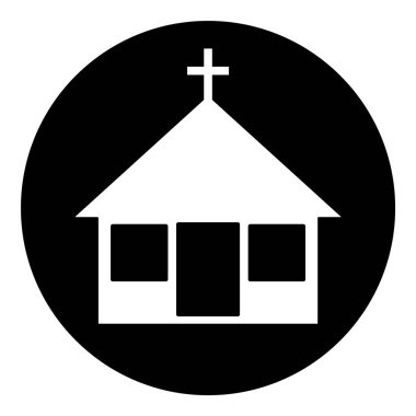 Kilise Tapınağı Manastırı Düz Simgesi Beyaz Arkaplanda İzole Edildi