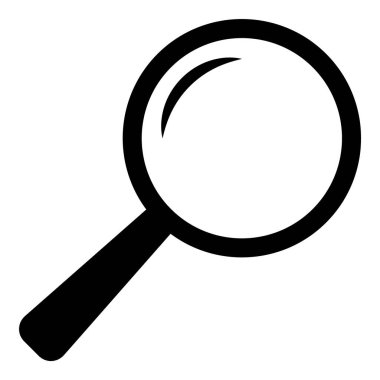 Büyüteç Simgesi Düz Simgesini Ara Beyaz Arkaplanda İzole Edildi