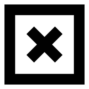 Kare Köşe Geometri Düz Simgesi Beyaz Arkaplanda İzole Edildi